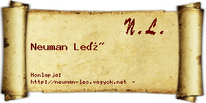 Neuman Leó névjegykártya